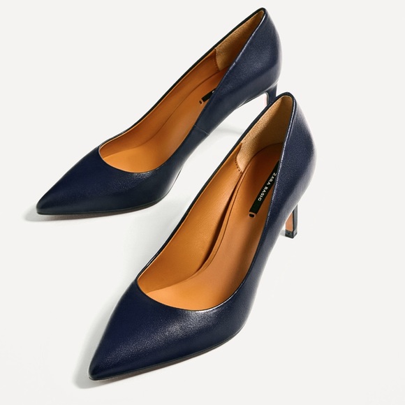 Zara Leather High Heel Shoes - Picture 2 of 8